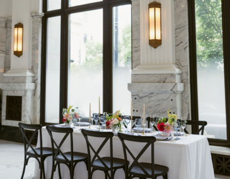 Solo table set at Citizen's Ballroom